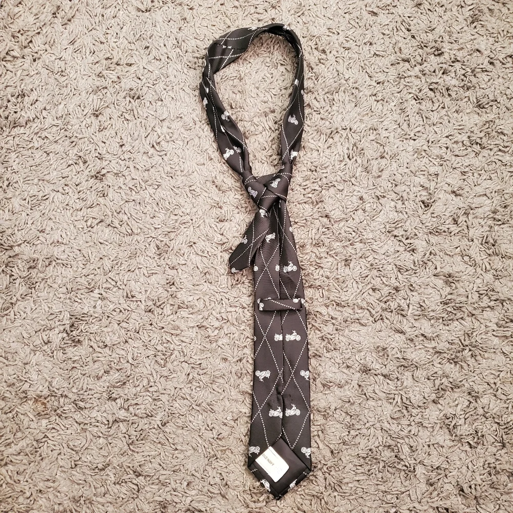 Old Navy‎ Biker Graphic Black White Childrens Kids Dress Tie